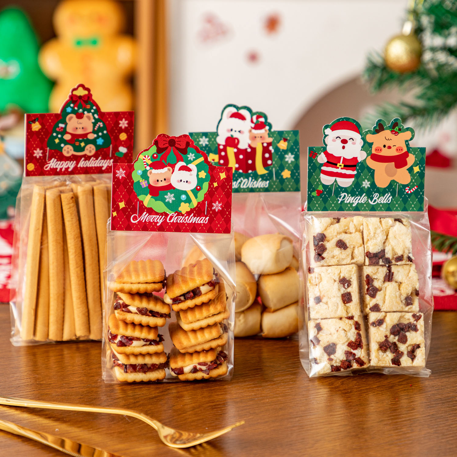 2025新款圣诞节饼干包装袋卡头