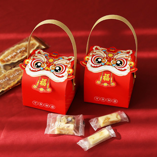 2026新款马年曲奇饼干糕点年货包装盒春节牛轧糖雪花酥醒狮礼品盒