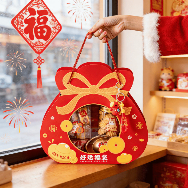2026新款马年零食糖果饼干包装盒春节中式福袋烘焙曲奇奶枣礼品盒,节庆用品/礼品,创意礼盒/礼品套组,淘宝优惠券,粉丝福利购,淘宝优惠卷