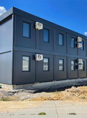 集装箱房别墅带玻璃墙家用安装轻钢家庭办公室酒店活动房可移动房