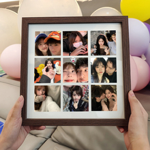 九宫格实木相框摆台洗照片定制diy拼图情侣拍立得打印纪念册挂墙