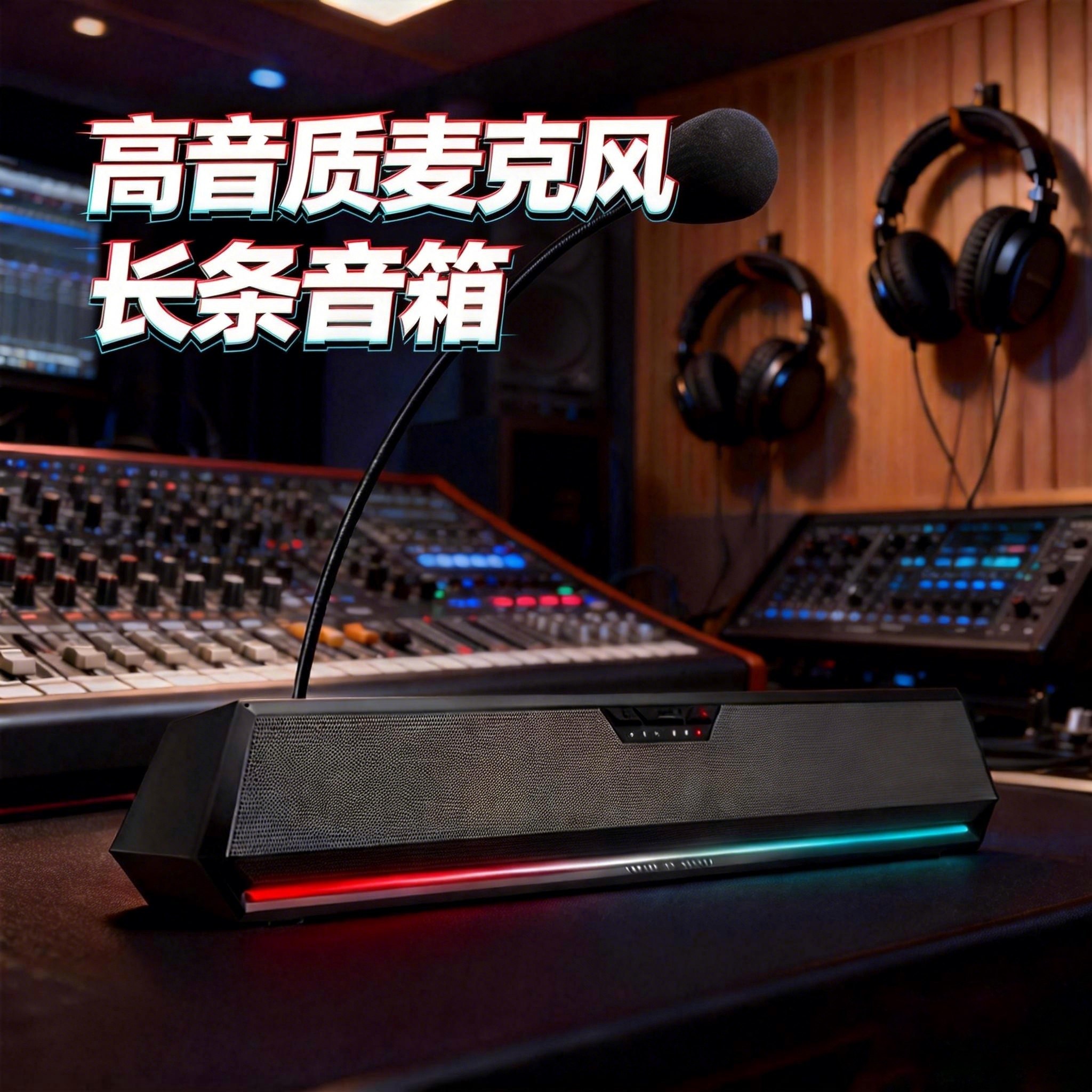 漫步者台式电脑音响话筒麦克风三合一高音质家用有线电竞专用音箱