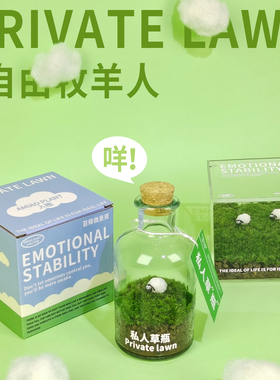 入植苔藓私人草坪微景观办公室桌面情绪稳定植物生态瓶盆栽送礼物