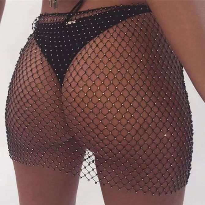 镂空短裙A字半身裙跨境夜店酒吧