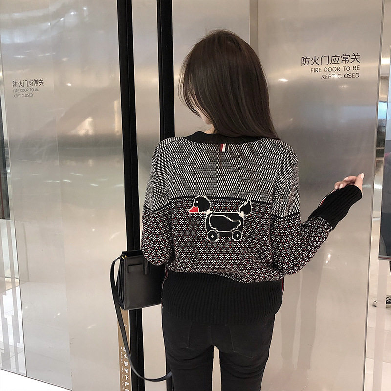 maSande现货鸭子图案宽松毛衣女2