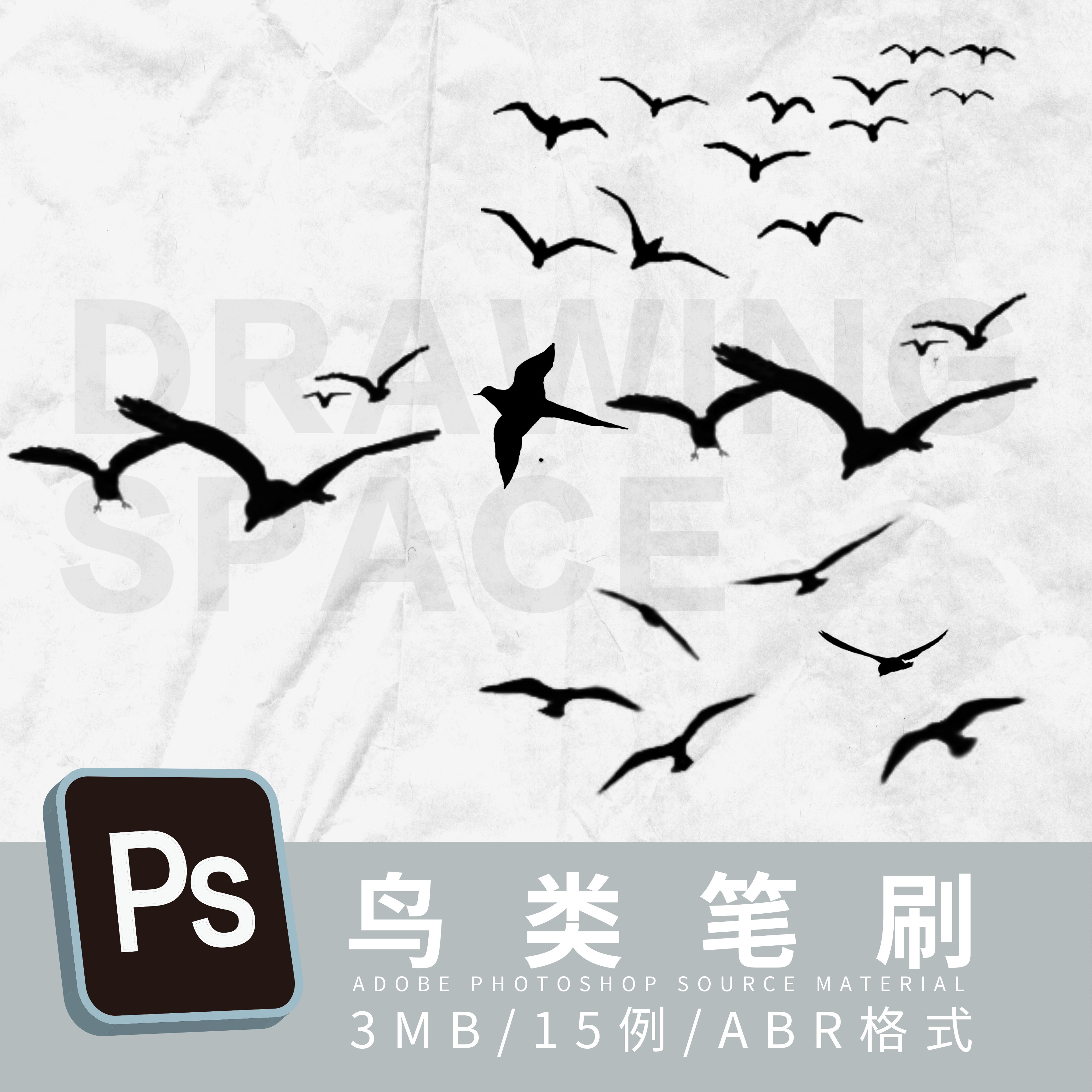 ps鸟类笔刷15例abr格式