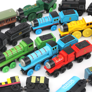 木质玩具宝宝滑行小火车玩具儿童磁吸车车磁吸积木高登磁力木制车