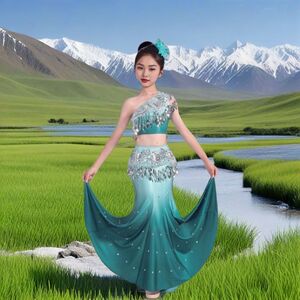 傣族孔雀舞服民族舞蹈艺考表演服