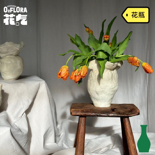 花气｜艺术感撞色手绘轻奢花瓶不一样的家居软装搭配鲜花创意几何