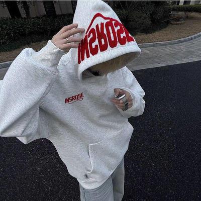 美式高街重磅字母刺绣连帽男装