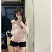 上衣运动粉色卫衣秋季 ulu外套女春秋2026新款 套装 女装 春装 修身
