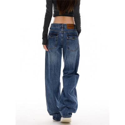 美式覆古直筒牛仔裤女202