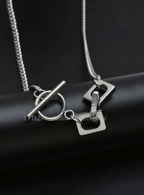 钛钢嘻哈风情侣项链不掉色