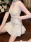 JAPANESE KAWAII LOLITA MINI SKIRT WOMEN WINTER LACE CASUAL E