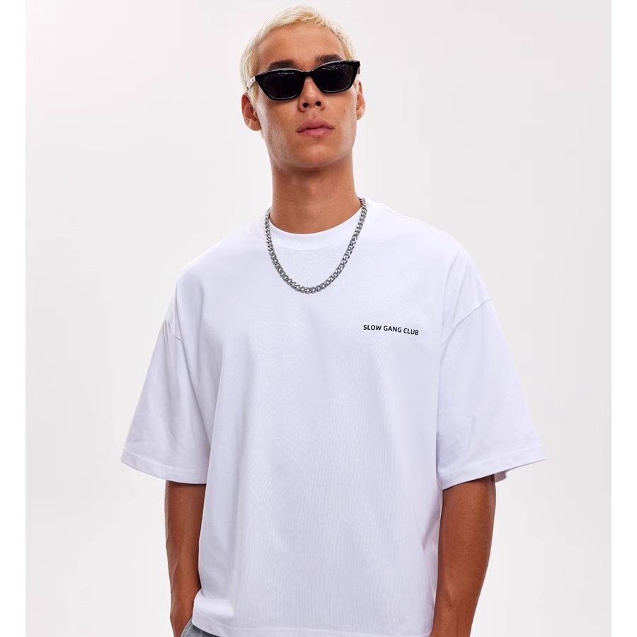 45Cent短宽版型280g休闲印花 cleanfit小领口纯棉BoxyT恤短袖男女