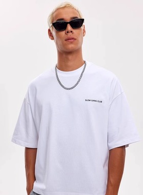 45Cent短宽版型280g休闲印花 cleanfit小领口纯棉BoxyT恤短袖男女