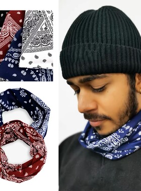 bandana西海岸匪帮嘻哈复古腰果花围脖围巾遮面防风面罩男女潮ins