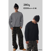 休闲复古打底小领口纯棉Boxy长袖 45Cent短宽版 型秋冬280g美式 T恤