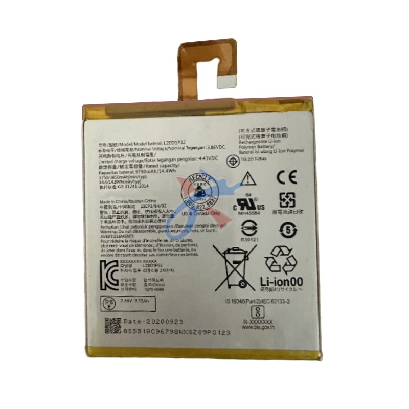 适用联想Tab K10 TB-X6C6/F TB-X6C6X/L平板电脑L20D1P32电池