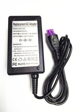 适用新HP惠普Deskjet Ink Advanage 2648打印机电源适配器紫色3孔