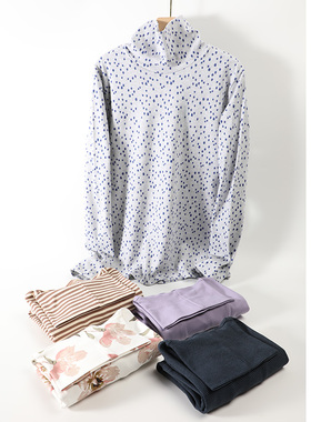 女秋冬大码针织纯棉柔软亲肤透气吸汗高领长袖T恤内搭打底衫 瑕疵