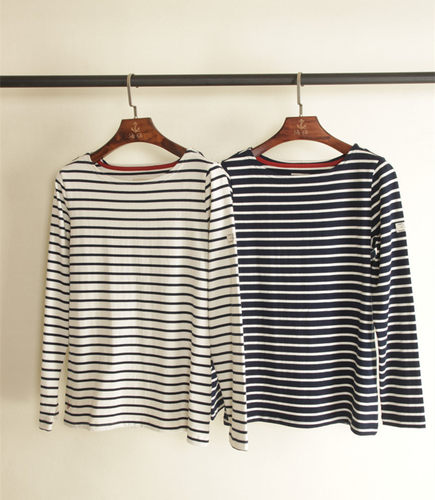 厚实青春纯棉女日系长袖条纹