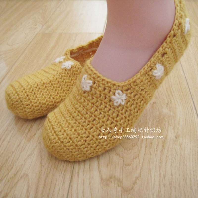 女人秀全手工编织毛线绣花家居地板短袜空调袜瑜伽袜舞蹈袜礼品袜