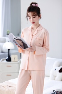 2025佐美妮新款新疆棉女士睡衣长袖长裤套装翻领可外穿舒适家居服