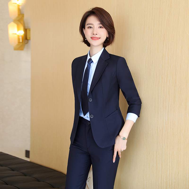 职业装女正装时尚气质秋季西装套装务员面试工装酒店前台工作服