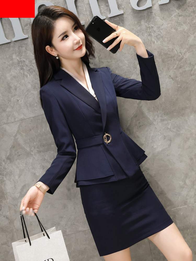 美容师工作服修身西装秋冬新款