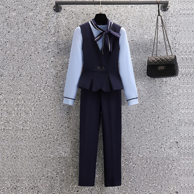 职业装套装女秋冬时尚气质空姐制服工装美容师酒店前台工作服套裙