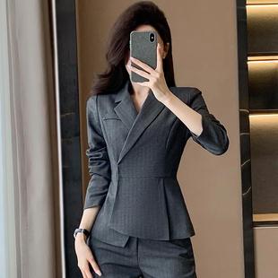 职业西装套装女2025新款春秋收腰正装珠宝店美容院经理工作服高端