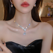 礼服项链配饰高级套装 女2025新款 轻奢小众精致锁骨链颈链婚纱首饰