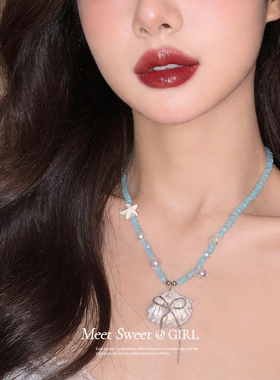 海边度假风贝壳海星项链女