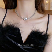 饰颈链礼服配饰 轻奢小众高级感装 小香风山茶花项链女款 2026新款