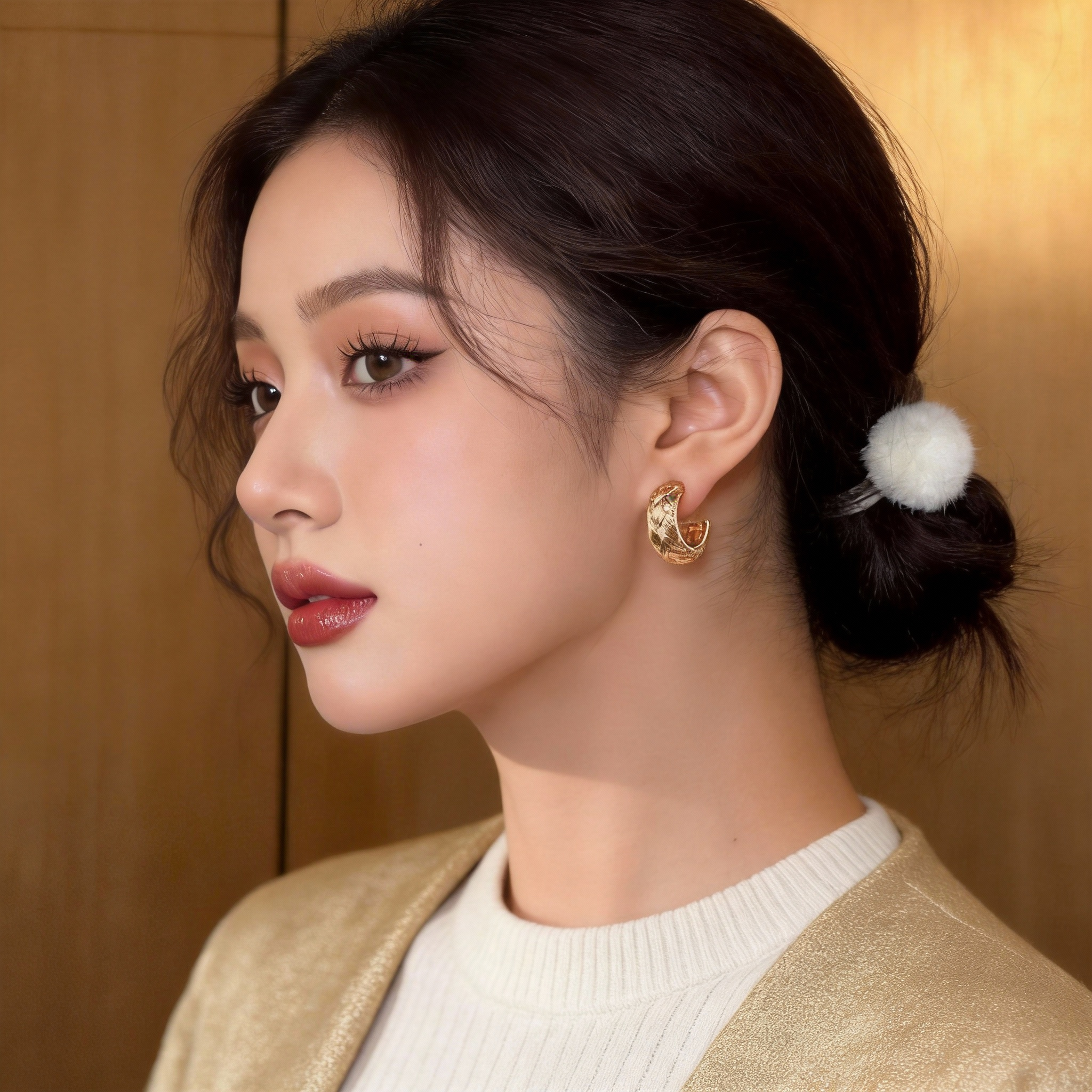 「遇见饰品MEET」交叉纹路C形耳环时尚简约小众设计感耳钉耳饰女,饰品/流行首饰/时尚饰品新,耳环,淘宝优惠券,粉丝福利购,淘宝优惠卷