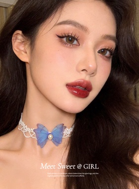 蕾丝花边雪纺花朵颈链