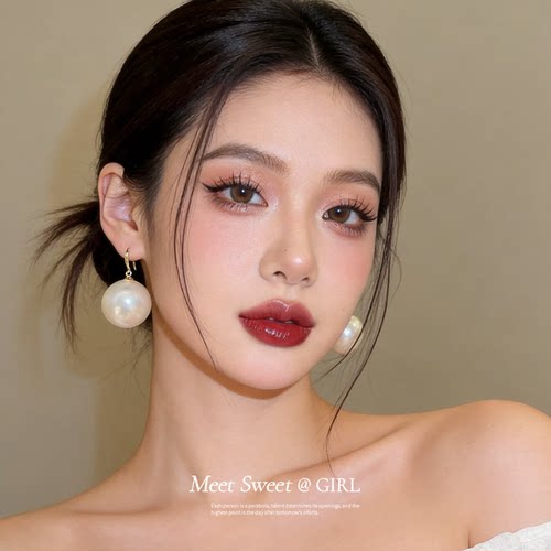 法式珍珠耳环女小众设计