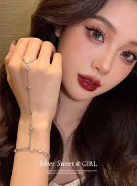 冷淡风锆石芒星手链手环女