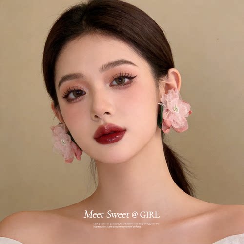 法式复古花朵耳环高级感轻奢耳钉