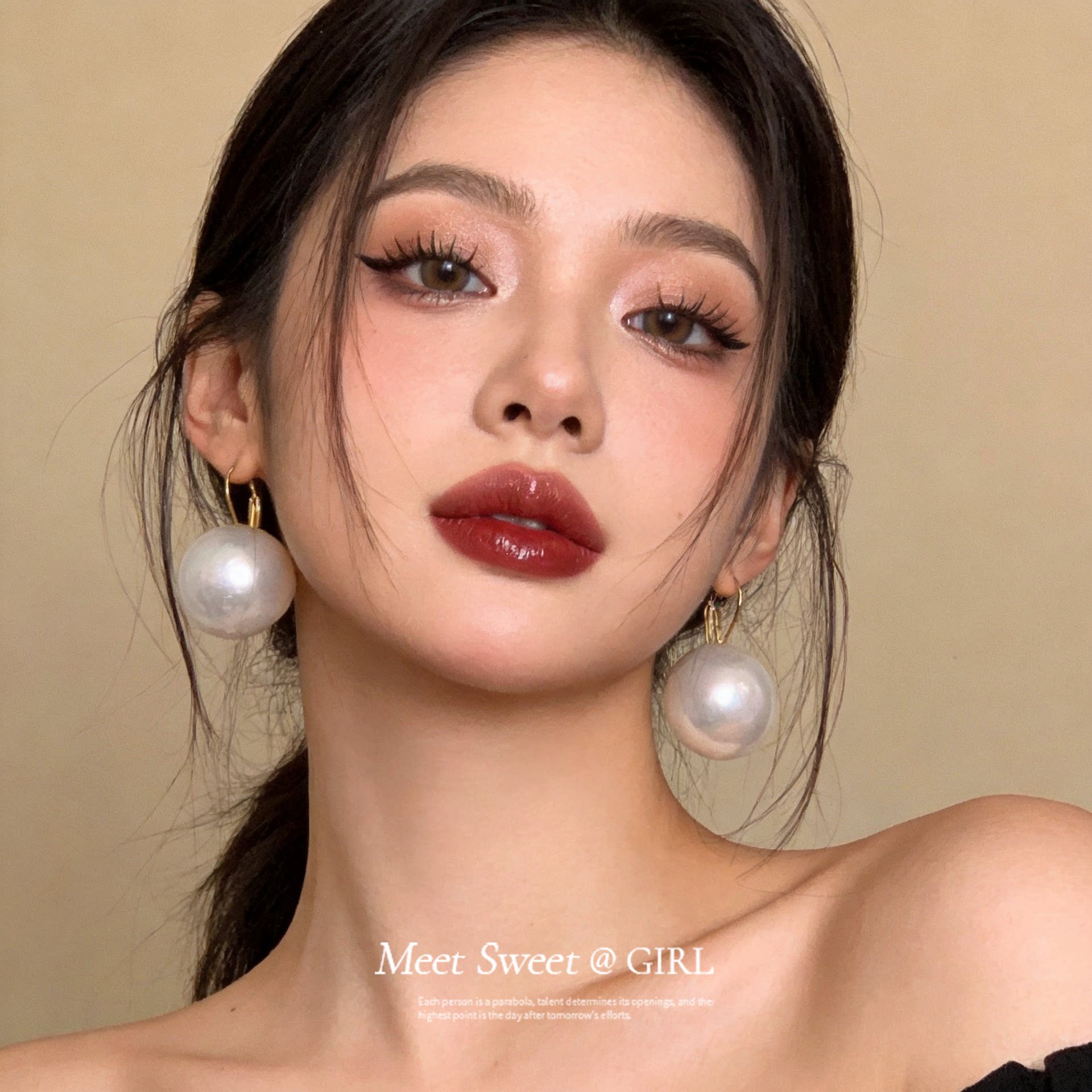超大珍珠耳扣2026新款爆款复古耳坠夸张高级感小众独特气质耳饰女
