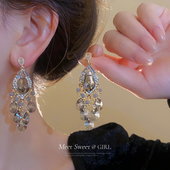 复古民族风水滴流苏耳坠轻奢高级感气质新款 耳环宫廷风夸张耳饰女