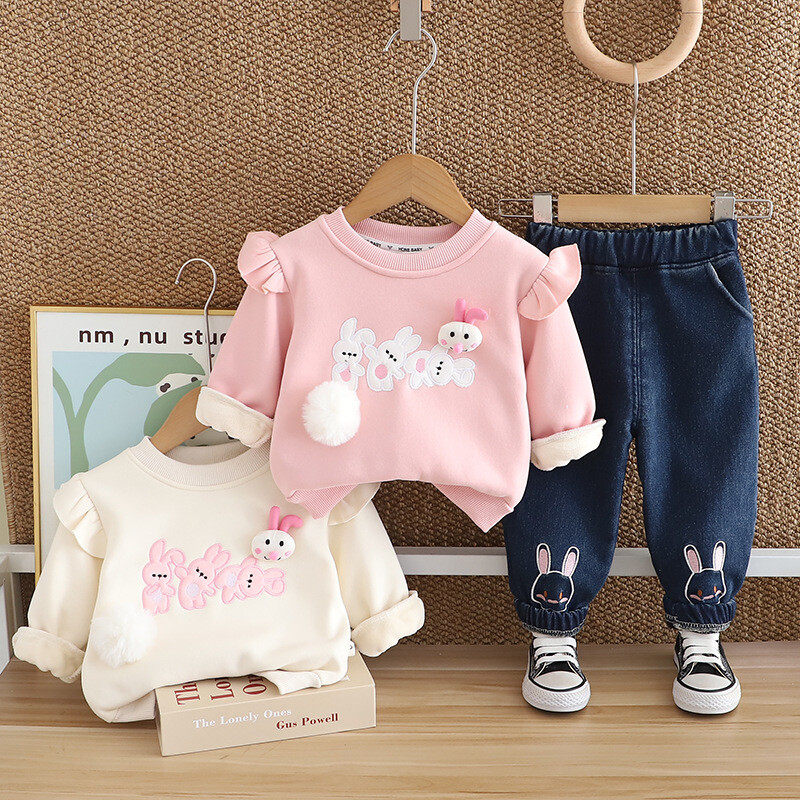 女童装冬季加绒卫衣套装小童时髦洋气拼色卡通三小兔卫衣两件套冬,婴童用品,睡眠礼盒/套装,淘宝优惠券,粉丝福利购,淘宝优惠卷