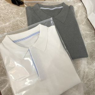 掌柜自留推 u系休闲拼接衬衫 渠道货 女 polo领针织短袖 衫