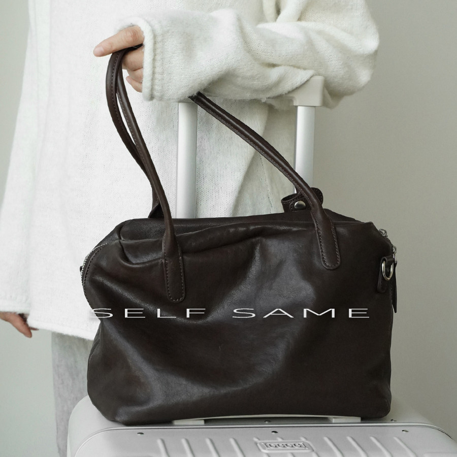 SELFSAME头层植鞣牛皮温润柔感保龄球腋下包复古轻旅行瑜伽包,箱包皮具/热销女包/男包,通用款女包,淘宝优惠券,粉丝福利购,淘宝优惠卷