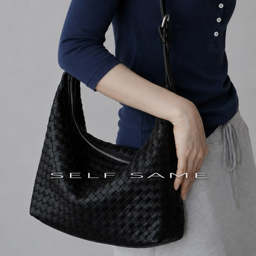 SelfSame手工羊皮编织斜挎包