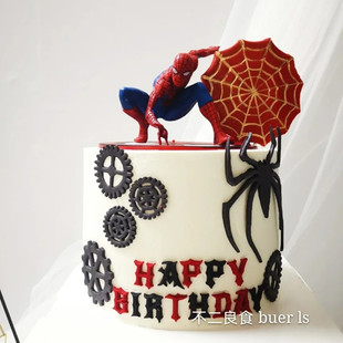 新款儿童生日蛋糕装饰摆件科幻英雄人物蜘蛛侠烘焙装饰蜘蛛网插件