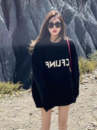 高街潮牌oversize加绒加厚圆领卫衣外套女秋冬款宽松百搭小众上衣
