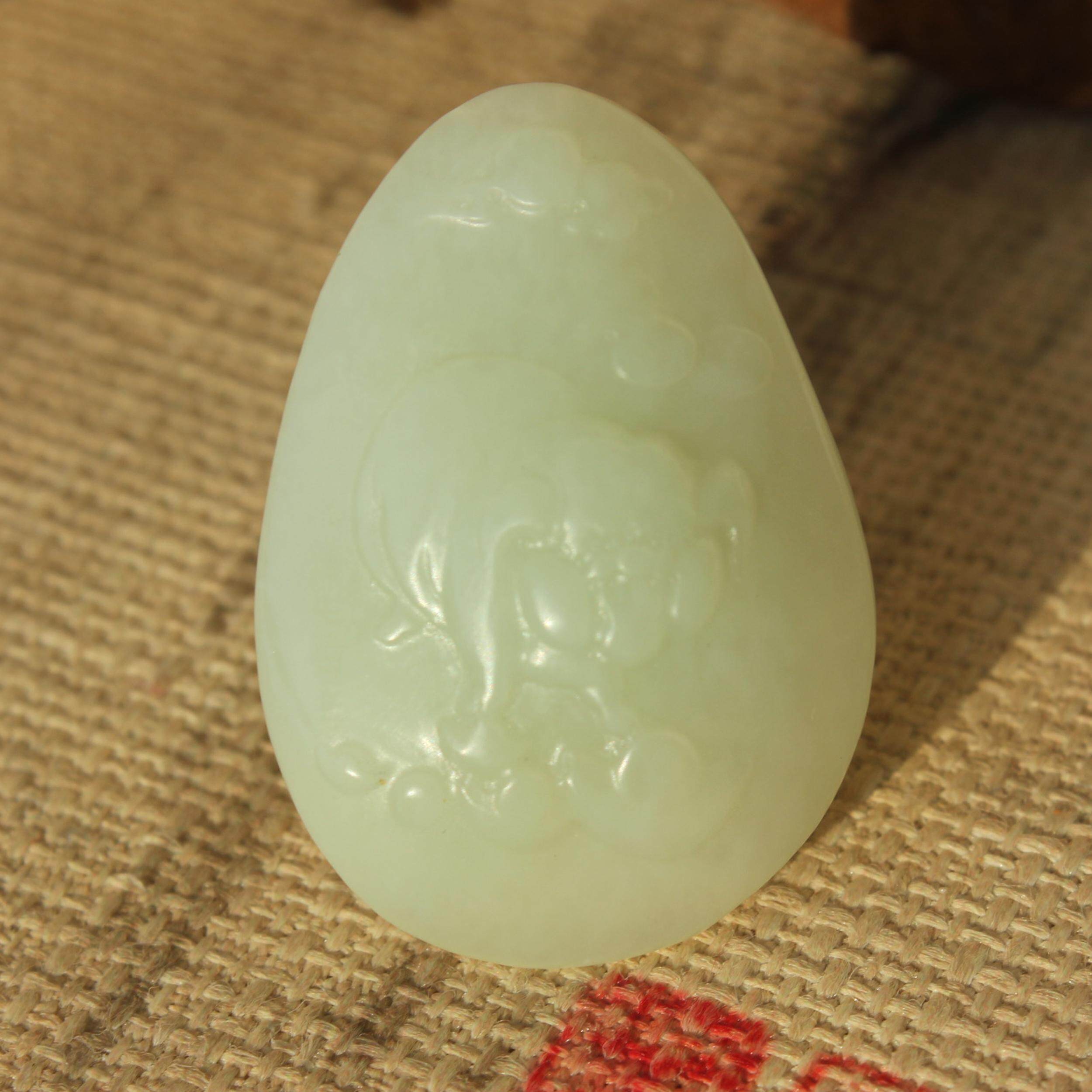 王实斋珠宝/新疆和田玉白玉猪元宝财源滚滚挂件吊坠油润带证书H99