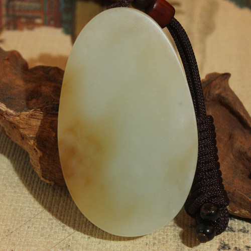 油润和田玉无事牌挂牌吊坠